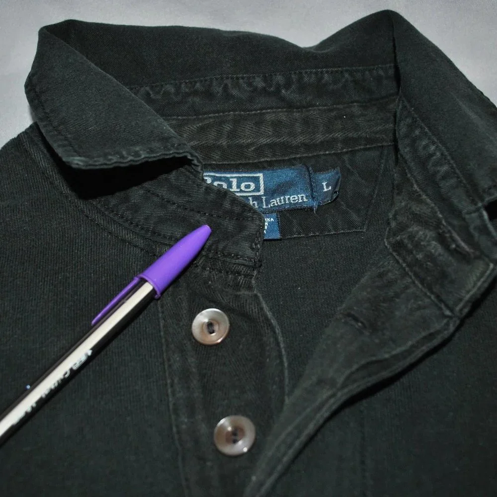 Polo Ralph Lauren Shirt Size Large Faded Black Short Sleeve Polo